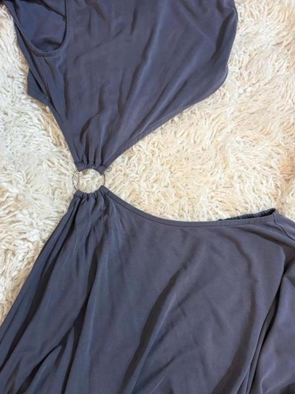 Women’s Cutout Halter Cocktail Dress — Slate Gray